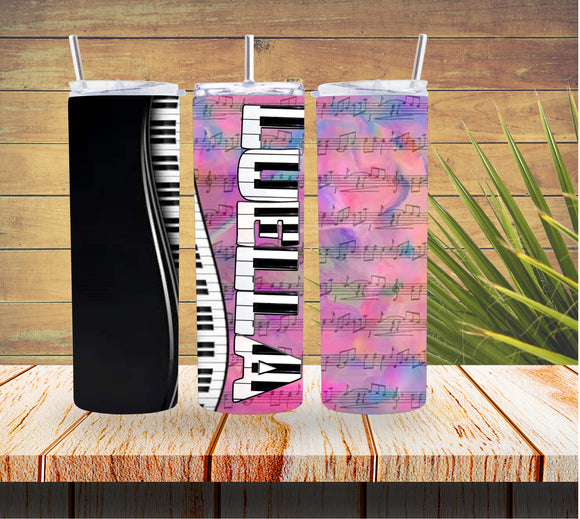 Piano Keys Personalized 20 ounce Stainless Steel Tumbler  *553