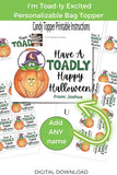 Toad Halloween Bag Topper Printable Canva Template