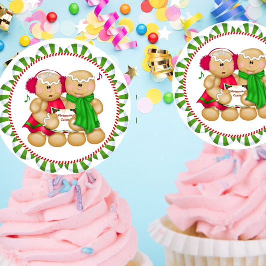 Gingerbread Man Cupcake Wrapper and Topper Printable