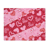 Valentine Red and Pink Glitter Hearts Placemat, 1pc