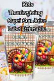 Gobble Gobble Punch Thanksgiving Capri Sun Label Printable