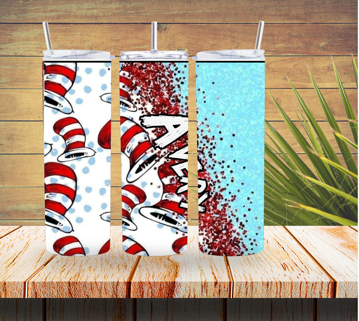 Cat in the Hat Personalized 20 ounce Stainless Steel Tumbler  *552