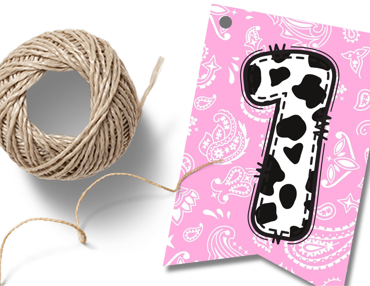 Cow Pink Bandana Pennant Banner Printable
