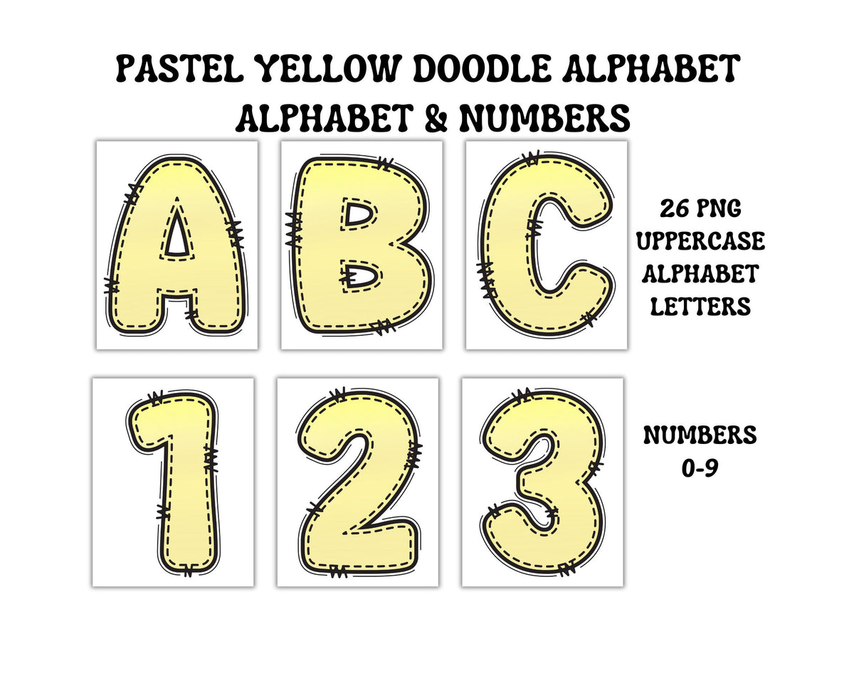 Pastel Colors Doodle Alphabet