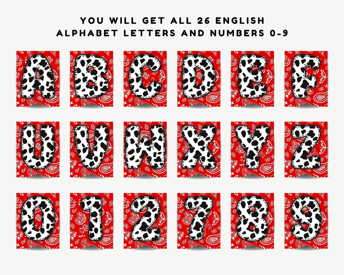 Cow Red Bandana Pennant Banner Printable