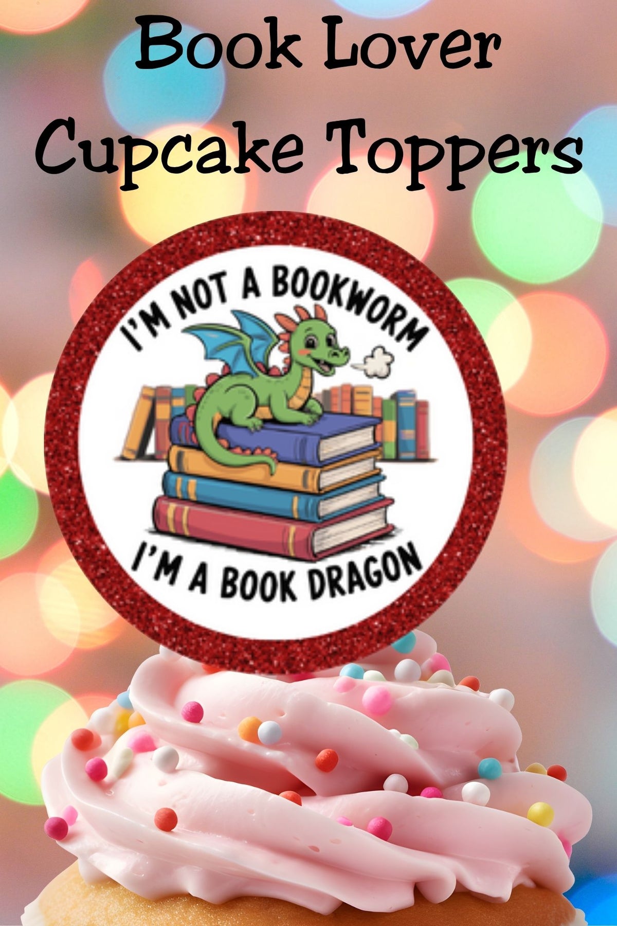 Book Lover Cupcake Topper Printable