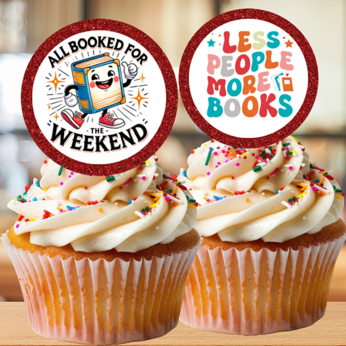 Book Lover Cupcake Topper Printable