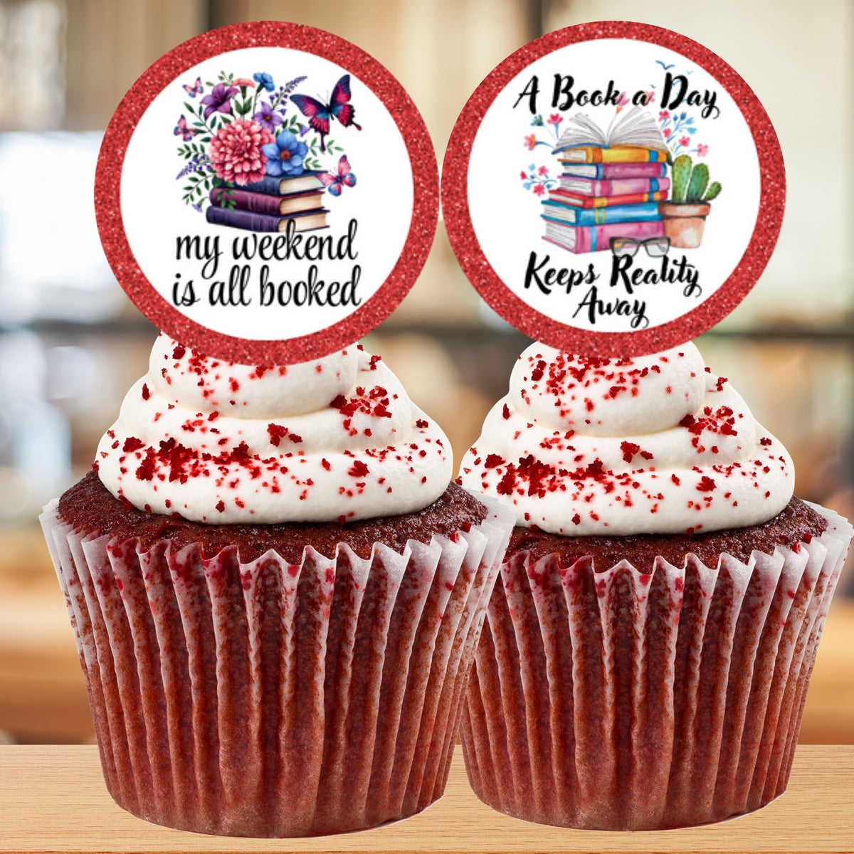 Book Cupcake Topper Printables