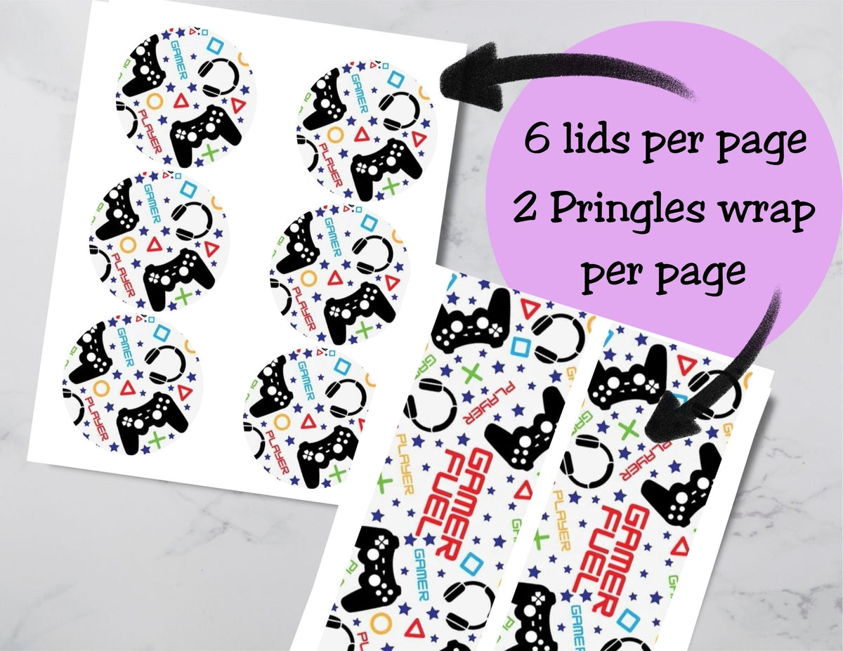 Gamer Fuel Pringles Labels – Printable Video Game Party Favors