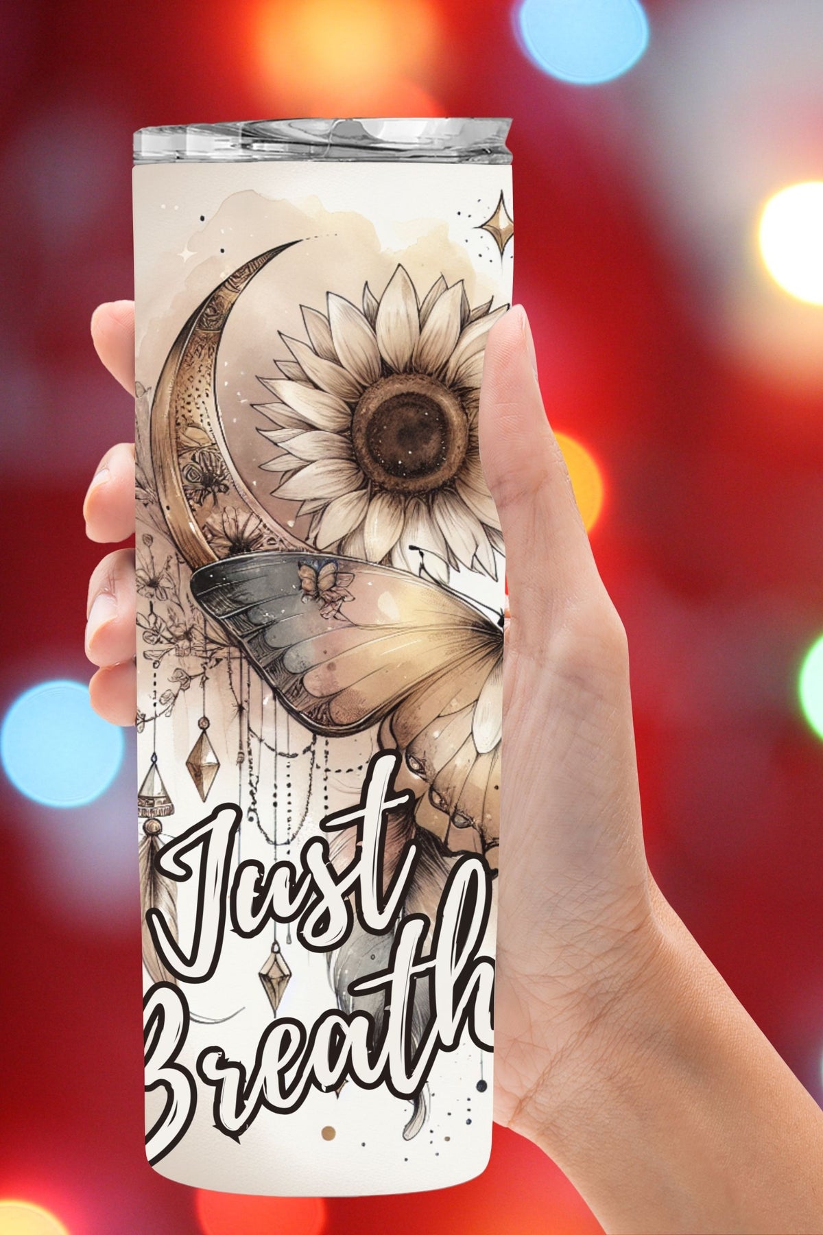 Just Breathe Boho Butterfly 20oz Skinny Tumbler  *815