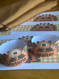 Thanksgiving Turkey Personlizable Napkin Ring Printable with Canva Teamplate