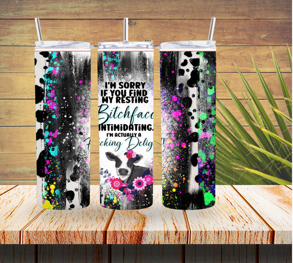 Resting B Face 20 ounce Stainless Steel Tumbler