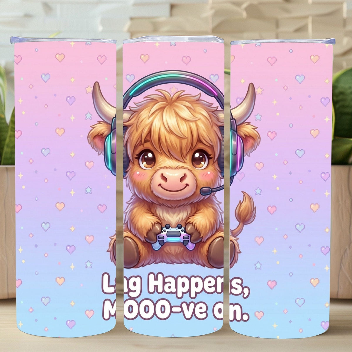 Gamer Highland Cow Tumbler   *914
