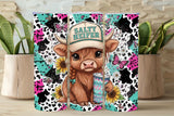 Phone case with a cow design and 'Salty Heifer' text on a colorful background