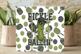 Pickle-themed product packaging with pickle character and text 'Pickle Ballin'' on a white background.