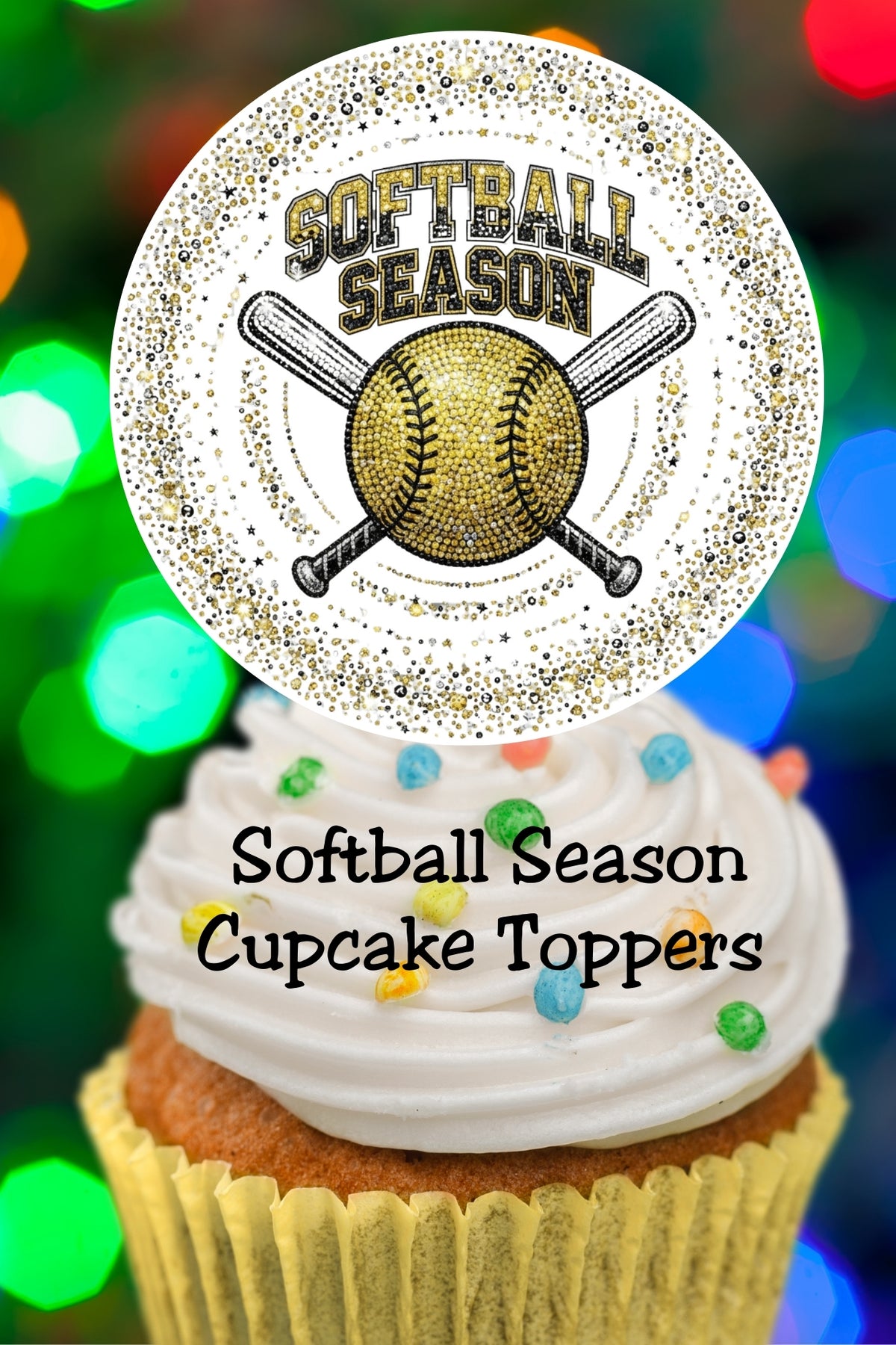 Softball Season Cupcake Toppers Printable