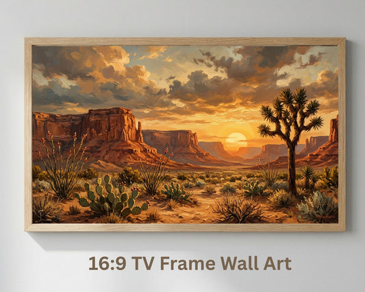 Desert Sunset Frame TV Art – Southwest Boho Landscape Digital Download