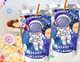 Two packages of 'Astronaut Juice' with an astronaut design on a colorful background.