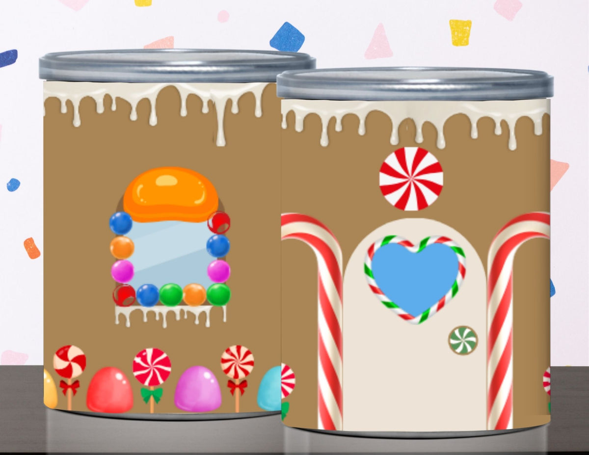 Gingerbread House Pringles Can Label Printable – Kids Christmas Party Favor