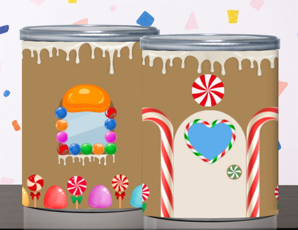 Gingerbread House Pringles Can Label Printable – Kids Christmas Party Favor