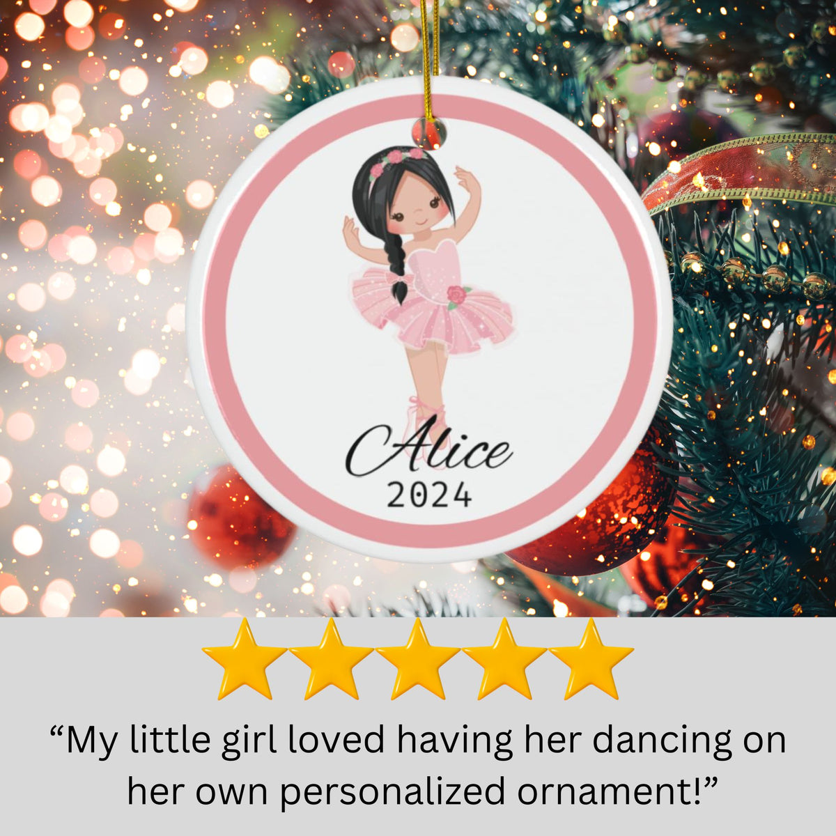 Ballerina Custom Christmas Ornament