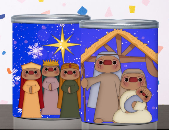 Nativity Pringles Can Label Printable – Christmas Party Favor