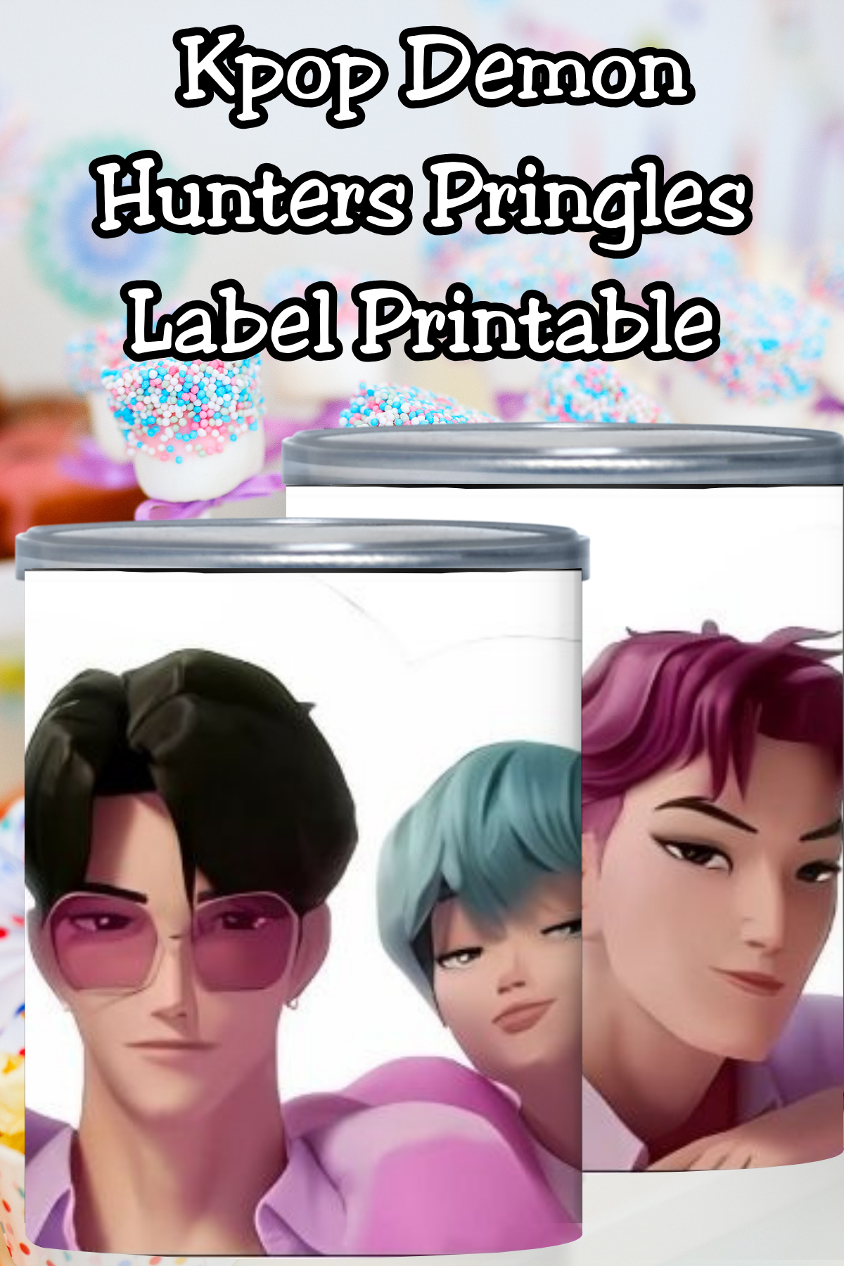 Saja Boys K-pop Demon Hunters Pringles Printable Party Favor