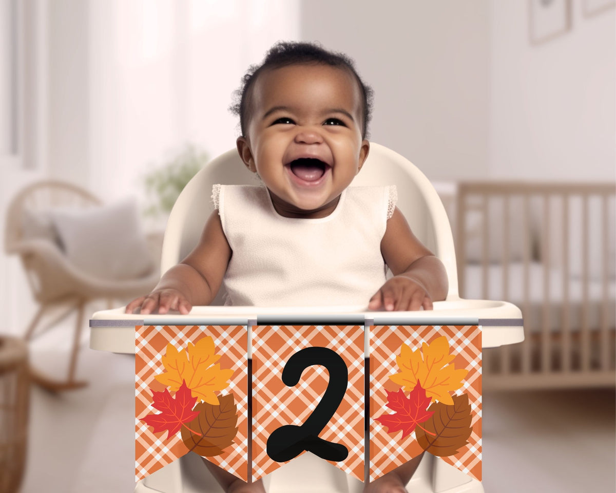 Fall Orange Plaid Pennant Banner P