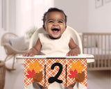 Fall Orange Plaid Pennant Banner P
