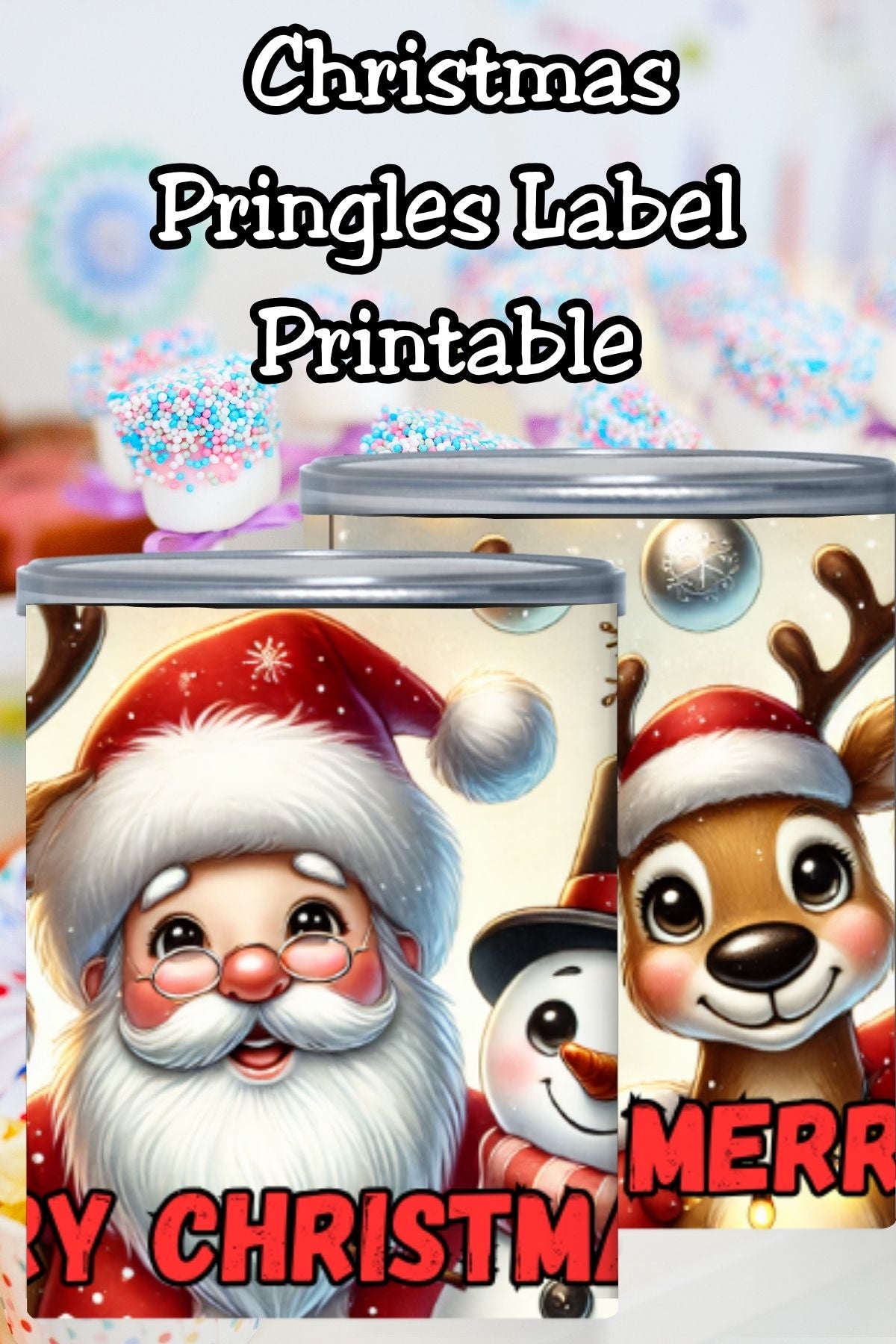 Santa Pringles Label Printables