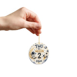 Two the Moon Personalized Ornament, 2nd Birthday Ornament, Space Birthday Keepsake, Custom Name Ornament, Astronaut Birthday Gift