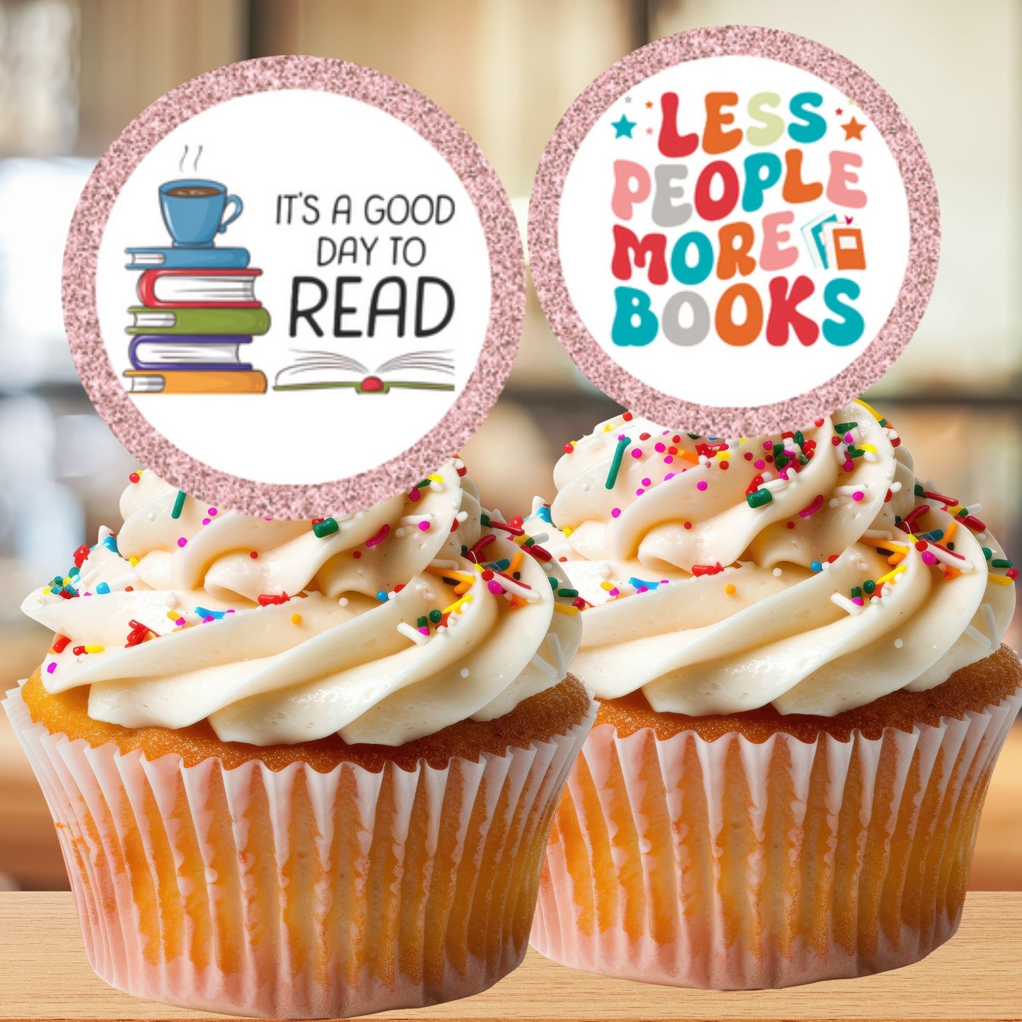 Book Lover Cupcake Topper Printable