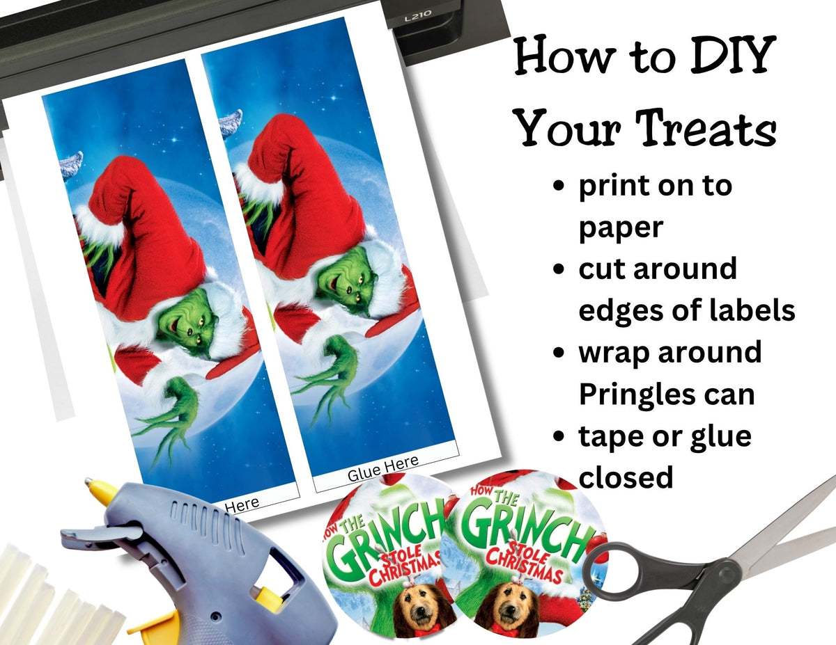 Grinch Pringles Label Printable Party Favor Treat