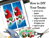 Grinch Pringles Label Printable Party Favor Treat