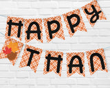 Fall Orange Plaid Pennant Banner P