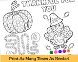 Thanksgiving Activity Placemats for Kids, Printable Thanksgiving Games, Kids Table Activities