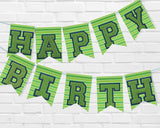 Lime Green and Blue Football Pennant Banner Printable