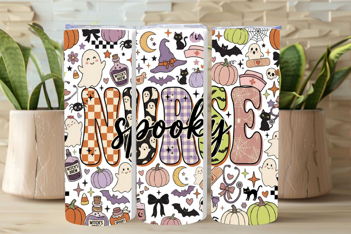 Spooky Nurse Tumbler and Tumbler Wrap *1098