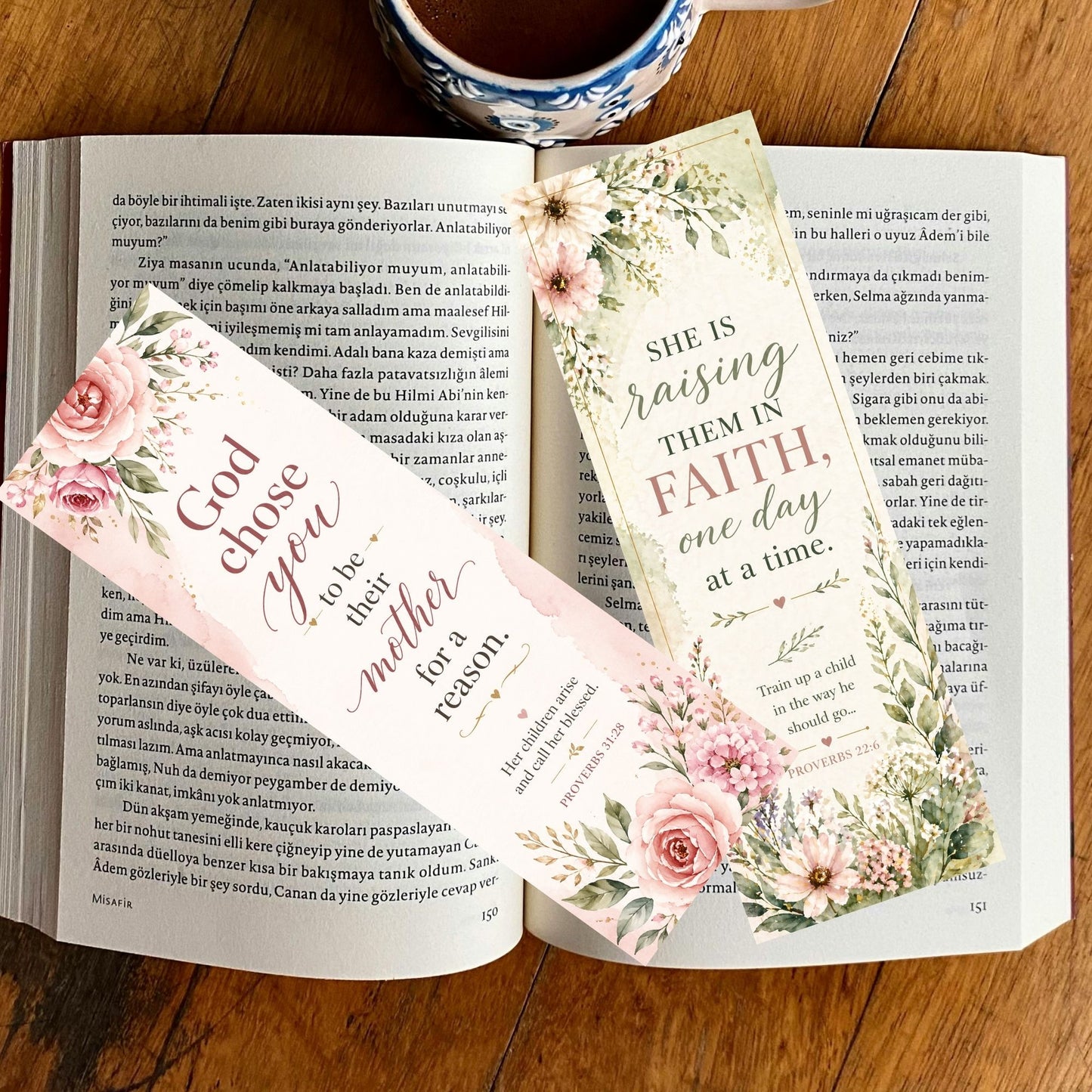 Christian Motherhood Bookmark Set – Printable Bible Verse Bookmarks for Moms (Set of 5)