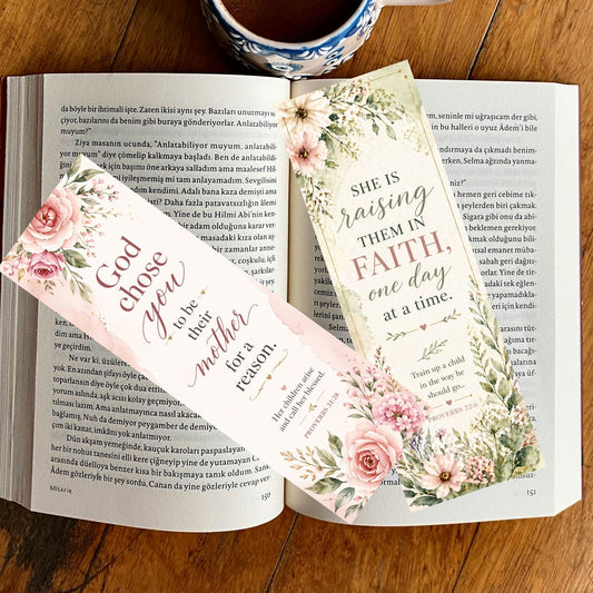 Christian Motherhood Bookmark Set – Printable Bible Verse Bookmarks for Moms (Set of 5)