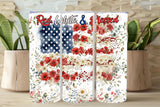Red, White & Blessed Patriotic Tumbler and Tumbler Wrap PNG  *1061