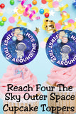 These First Trip Around the Sun cupcake toppers are perfect for a space-themed first birthday. A simple DIY cupcake decor option for parents who want cute, coordinated space party decor without the stress. Great for galaxy birthdays, space baby parties, and one year celebrations.