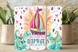 Deep Waters Christian Tumbler and Tumbler Wrap PNG  *1069