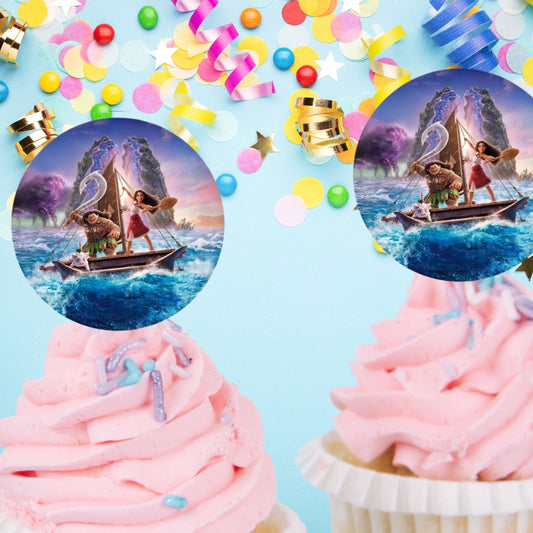 Moana 2 Cupcake Topper Printable