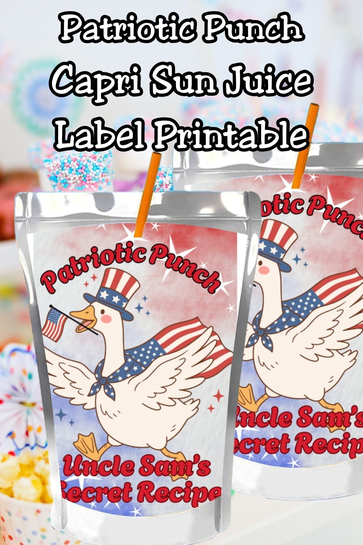 Patriotic Punch Capri Sun Labels Printable