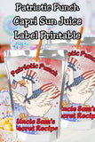 Patriotic Punch Capri Sun Labels Printable