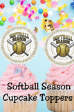 Softball Season Cupcake Toppers Printable