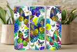 Butterfly Floral  TUMBLER and Tumbler Wrap PNG   *1064