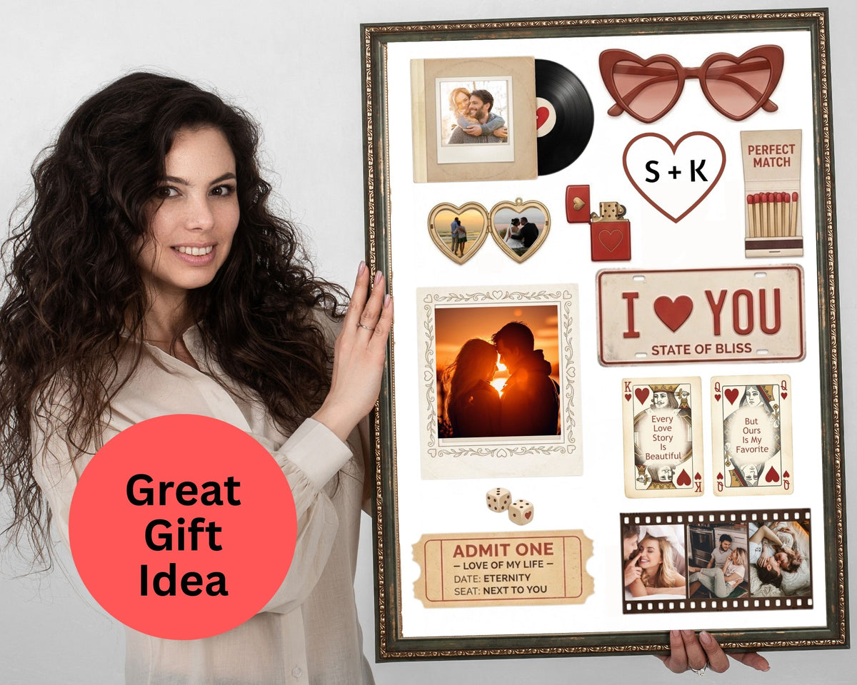 Love Story Matchbook Poster Wall Art – Custom Matchbook Art Canva Template