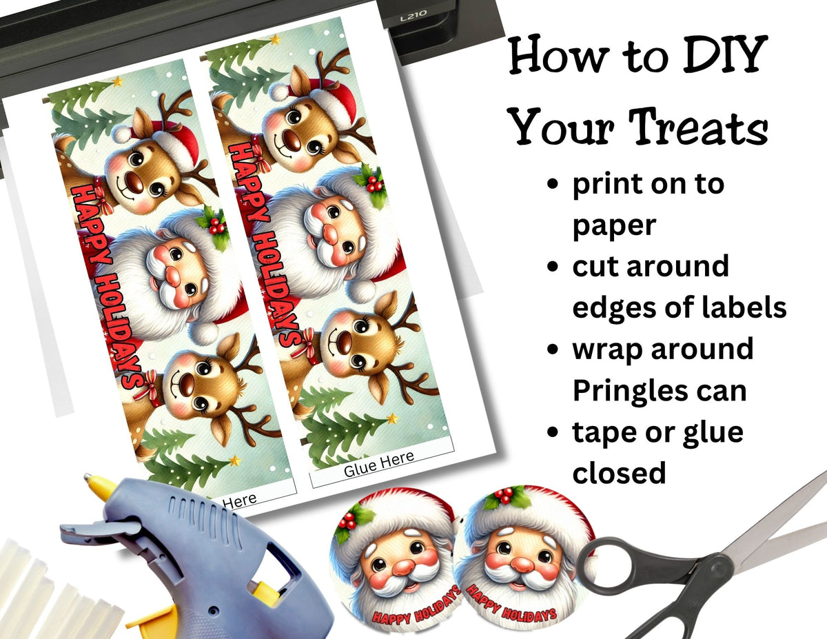 Santa Pringles Label Printables